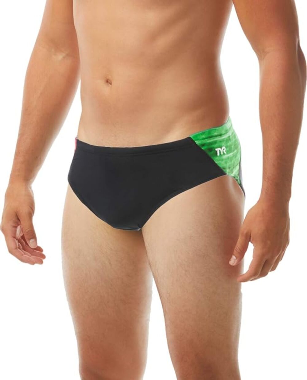 NWT TYR Men's Castaway Racer Swim Brief Green (sz 34)
